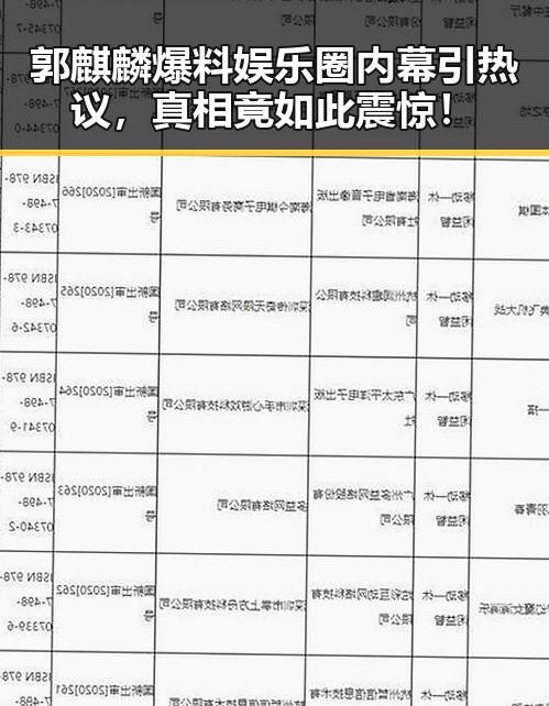 郭麒麟爆料娱乐圈内幕引热议，真相竟如此震惊！